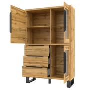 Witryny - Witryna ETUDE kolor naturalny brąz styl loftowy hakano - FURNITURE/DPCABINET/HEL/ETUDE/OAKWOT/3DO3D - miniaturka - grafika 1