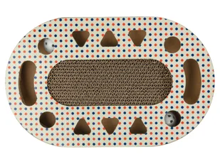 zoofari® Mata do drapania / Tekturowy drapak z zabawką (Drapak z tektury owalny) - Drapaki dla kotów - miniaturka - grafika 1