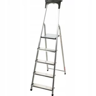Drabina aluminiowa z podestem Vulvik, 5 stopni, 125 kg - Drabiny - miniaturka - grafika 1