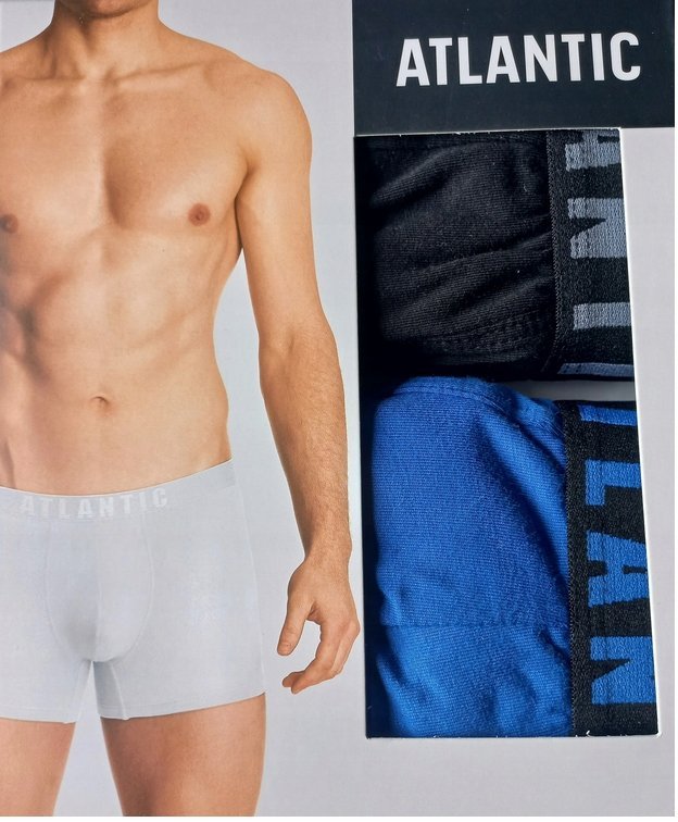 Atlantic Trunks Bokserki męskie rozmiar XXL 2-pak czarne/niebieskie