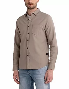 Replay Koszula męska regular fit, 326 Dark Sand, M - Koszule męskie - miniaturka - grafika 1
