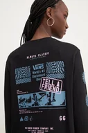 Bluzki damskie - Vans longsleeve bawełniany kolor czarny VN000HHSBLK1 - miniaturka - grafika 1