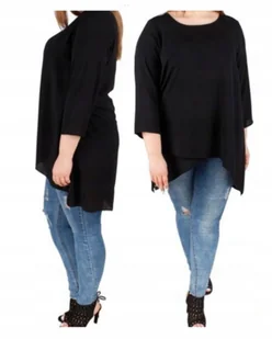 TUNIKA DAMSKA CZARNA PLUS SIZE PREMIUM OKAZJA - Bluzki damskie - miniaturka - grafika 1