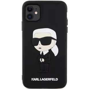 Karl Lagerfeld KLHCN613DRKINK iPhone 11 / Xr 6.1" czarny/black hardcase Rubber Ikonik 3D - Etui i futerały do telefonów - miniaturka - grafika 3