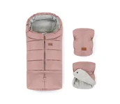 Akcesoria do wózków - PETITE&MARS - ZESTAW Śpiworek dziecięcy 3w1 JIBOT + ocieplacze do wózka JASIE różowe - miniaturka - grafika 1