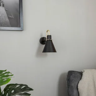 Argon Kinkiet Bona, czarny/mosiądz - Lampy ścienne - miniaturka - grafika 1
