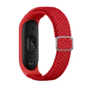 Akcesoria do smartwatchy - Opaska Strap Fabric do Xiaomi Mi Band 7 / 6 / 5 / 4 / 3 pleciony materiałowy czerwony - miniaturka - grafika 1