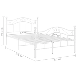 Lumarko Rama łóżka, biała, metalowa, 120 x 200 cm - Łóżka - miniaturka - grafika 9