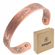 Bransolety męskie - BLINGART Bransoletka MIEDZIANA magnetyczna męska BANGLA YGGDRASIL nordycka - miniaturka - grafika 1