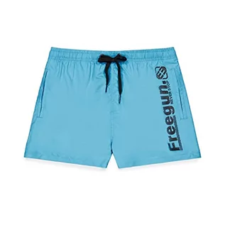 Spodenki damskie - FREEGUN męski strój kąpielowy plażowy, szorty kąpielowe, szybkoschnący, wygodny z kieszeniami, Niebieski, XL - grafika 1