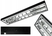 Oprawy, klosze i abażury - Oprawa Rastrowa Raster Natynkowa Do Świetlówek Led T8 G13 2x120cm Nt Czarna - miniaturka - grafika 1
