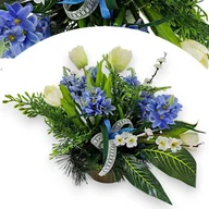 Sztuczne kwiaty - STROIK NA CMENTARZ WZÓR WIOSENNY NA GRÓB POMNIK - miniaturka - grafika 1