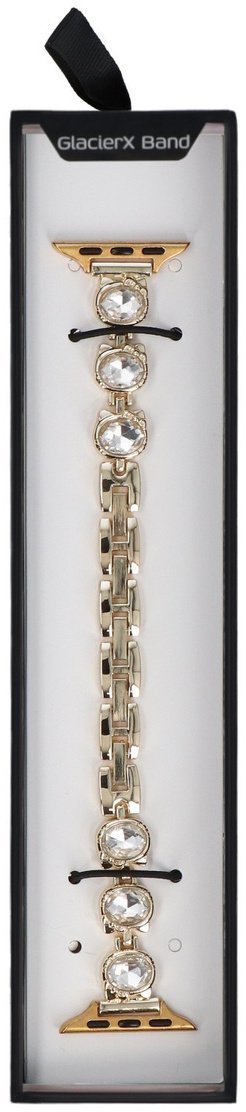 GlacierX bransoleta do smartwatcha Zirconia Round Chain Bracelet Gold do Apple Watch 38/40/41mm złoty
