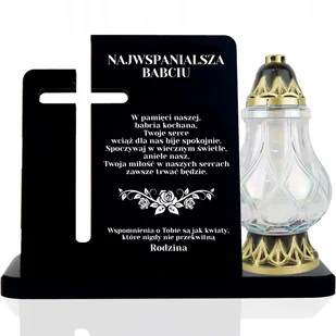 Statuetka Na Grób Drewniana Znicz Podstawka Nadruk Wszystkich Świętych Z6 - Lampiony i znicze - miniaturka - grafika 1