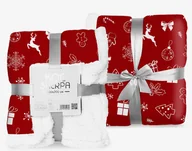 Koce - koc świąteczny 150x200 SHERPA świąteczny wzór Renifery - miniaturka - grafika 1
