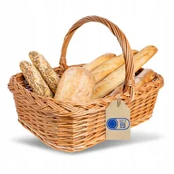 Zestawy upominkowe - Kosz wiklinowy z rączką piknikowy koszyk na zakupy owoce warzywa taca 55x42 - miniaturka - grafika 1