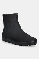 Botki damskie - Ecco botki nubukowe Soft 7 Tred Warm damskie kolor czarny na płaskim obcasie ocieplone 450753-02001 - miniaturka - grafika 1
