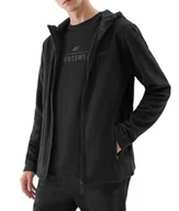 Bluzy męskie - Polar męski z kapturem 4F AW23TFLEM121 - czarny 3XL - miniaturka - grafika 1