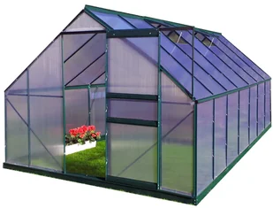 Szklarnia 10,75m2 PLANTIFLEX 250x430cm zielona 6mm z fundamentem - Szklarnie ogrodowe - miniaturka - grafika 1