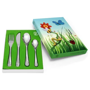 Zestaw sztućców 4 częściowy Łąka | Rozmiar: 160x170x160x130 mm | SKU: ZV6835070 - Pamiątka Chrztu Świętego - miniaturka - grafika 2