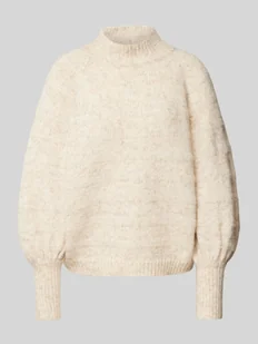 Sweter z flauszu z okrągłym dekoltem model ‘CELINA’ - Swetry damskie - miniaturka - grafika 1
