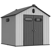 Altany ogrodowe - Domek narzędziowy Halmstad 239 x 239 cm Light Grey - miniaturka - grafika 1