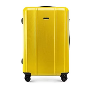 WITTCHEN Classic Line elegancka walizka z wytrzymałego poliwęglanu z pionowym tłoczeniem, zamek TSA, żółty, L, Nowoczesny - Walizki - miniaturka - grafika 1