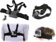 Akcesoria do kamer sportowych - Xrec ZESTAW 2w1 SZELKI + OPASKA NA GŁOWĘ do GoPro HERO 4 3+ 3 2 1 - miniaturka - grafika 1