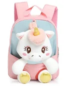 Plecaki szkolne i tornistry - Plecak Z Maskotką Dla Przedszkolaka Dziecięcy Jednorożec Plecaczek 2W1 Miś - miniaturka - grafika 1