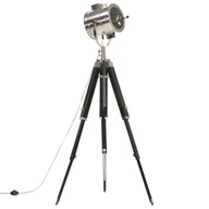 Lampy stojące - Czarna retro lampa podłogowa z drewna mango - EX192-Erfis - miniaturka - grafika 1