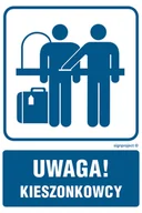 Systemy ekspozycyjne i znaki informacyjne - RB024 UWAGA! KIESZONKOWCY, PN - PŁYTA PCV 1MM; (500X750MM) - miniaturka - grafika 1