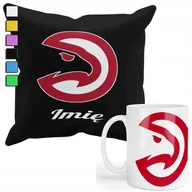 Gadżety dla niej i dla niego - ZESTAW KUBEK + POSZEWKA Z NADRUKIEM-DLA FANA NBA ATLANTA HAWKS BASKET +IMIĘ - miniaturka - grafika 1