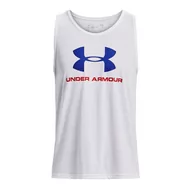 Koszulki męskie - Under Armour, Top sportowy męski, Sporstyle Logo Tank, 1329589-104, Biały, Rozmiar M - miniaturka - grafika 1