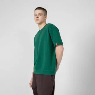 Koszulki sportowe męskie - Męski t-shirt gładki OUTHORN OTHSS23TTSHM448 - zielony - Outhorn - grafika 1