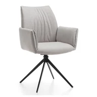 Krzesła - Krzesło tapicerowane glamour do salonu plisowane PRATO szare - miniaturka - grafika 1