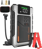 Kable rozruchowe - Eigotrav kabel rozruchowy samochodowy power bank z kompresorem powietrza 150PSI, prąd szczytowy 6000A, power bank do rozruchu akumulatora samochodowego, rozrusznik awaryjny - miniaturka - grafika 1