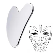 Pozostałe urządzenia kosmetyczne - Płytka Do Masażu Gua Sha Metalowa Stal Chirurgiczna Masażer Do Twarzy Nietłukący - miniaturka - grafika 1