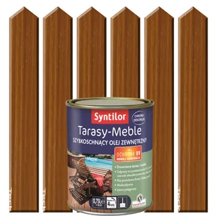 Olej zewnętrzny TARASY-MEBLE szybkoschnący 0.75 l Tek SYNTILOR - Farby i impregnaty do drewna - miniaturka - grafika 1