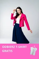Kurtki damskie - Ramoneska damska Fuchsia Fever różowa z dresówki T-SHIRT GRATIS - miniaturka - grafika 1