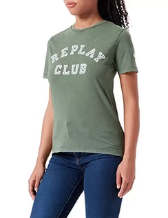 Koszulki i topy damskie - Replay T-shirt damski, 481 Green, S - grafika 1
