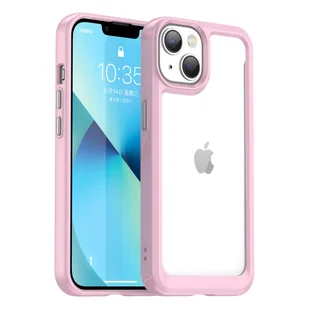 Outer Space Case etui iPhone 14 sztywny pokrowiec z żelową ramką różowy - Etui i futerały do telefonów - miniaturka - grafika 1