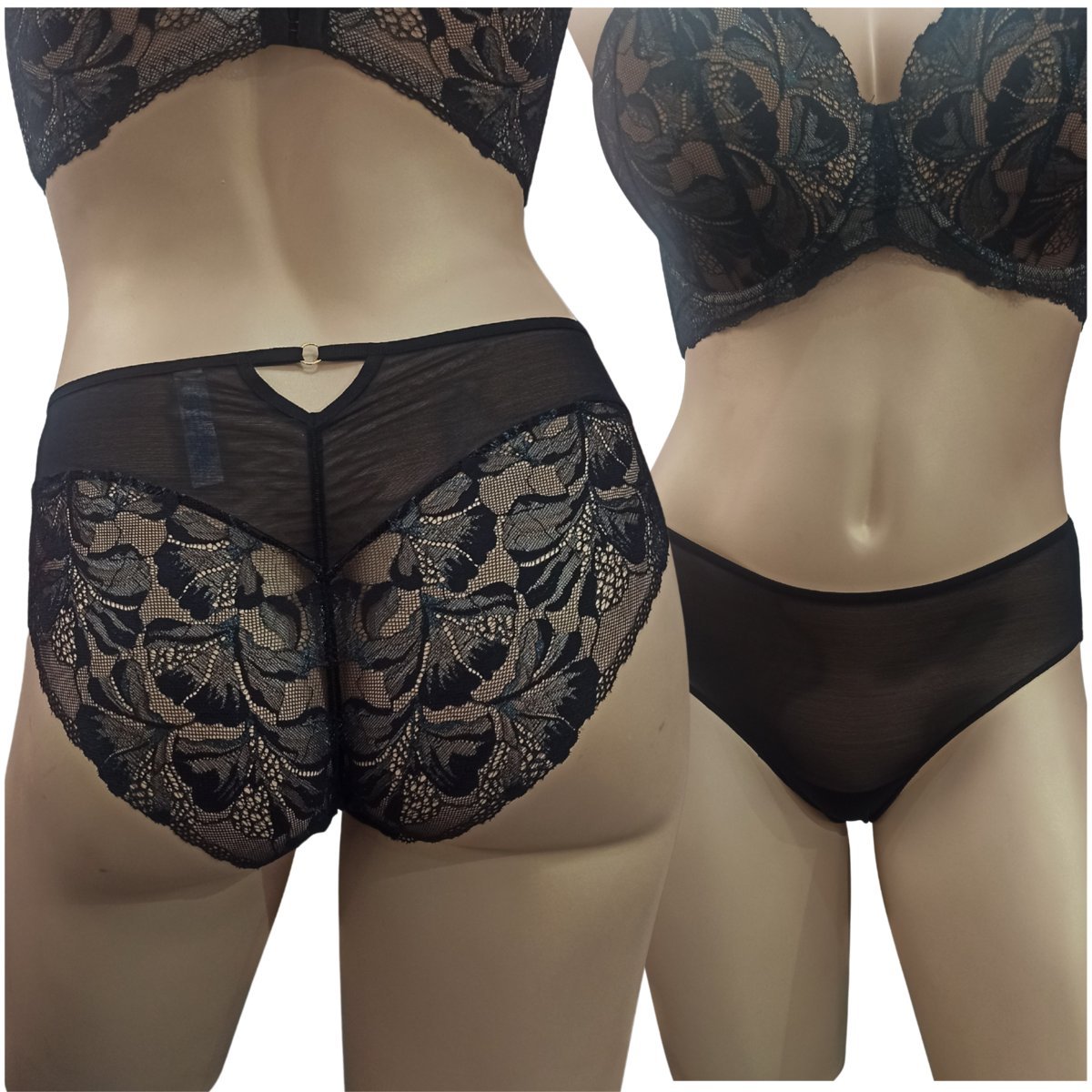 Lemax Majtki Mystery FIGI BRASIL Czarny/B.Jeans - Rozmiar S