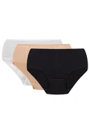Majtki damskie - Figi Vivisence 4001 3-pack biały/beżowy/granatowy - miniaturka - grafika 1