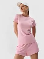 Koszulki sportowe damskie - Damski t-shirt basic 4F 4FWMM00TTSHF2255 - różowy - miniaturka - grafika 1