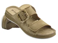 Klapki i japonki damskie - Klapki damskie z regulowanymi paskami beżowe Inblu MK-13 - miniaturka - grafika 1