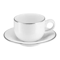Filiżanki - Filiżanka 230 Ml Porcelanowa Ze Spodkiem Plus Platin Villa Italia - miniaturka - grafika 1
