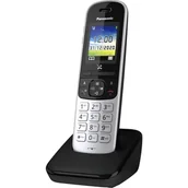 Telefony OUTLET - Panasonic KX-TGH710PD cyfrowy telefon bezprzewodowy (wyświetlacz 1.8", zasilanie bateryjne, książka kontaktów do 200 numerów), srebrny - miniaturka - grafika 1