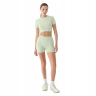 Legginsy - Krótkie legginsy treningowe damskie 4F - turkusowe, XS/S - miniaturka - grafika 1