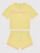 Spodenki damskie - Champion Komplet t-shirt i szorty sportowe 404319 Żółty Custom Fit - miniaturka - grafika 1