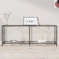 Konsole i sekretarzyki - shumee shumee Stolik konsolowy przezroczysty 200x35x75,5cm szkło hartowane - miniaturka - grafika 1